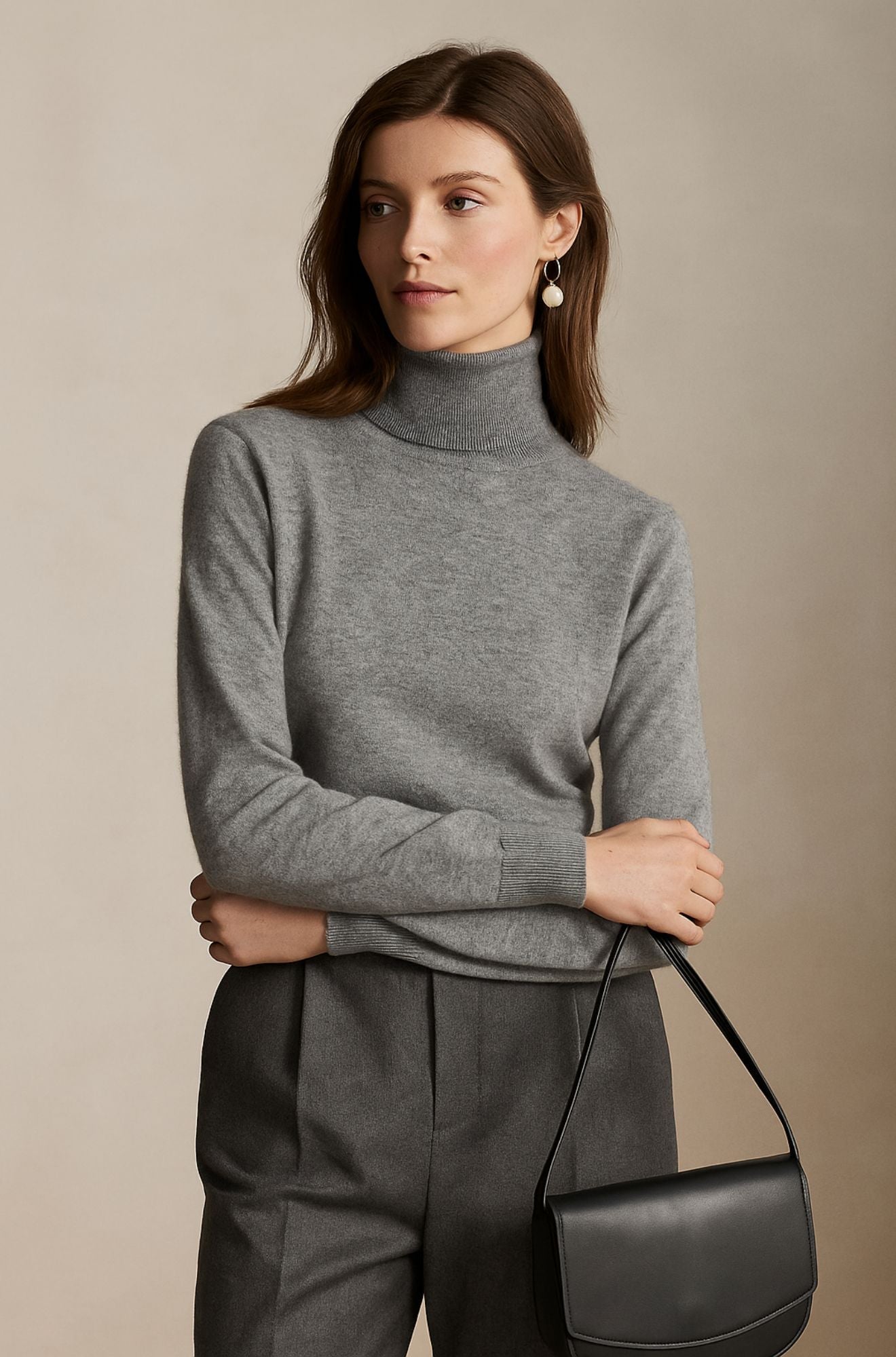 Léa | Pull à col roulé en 100% cachemire