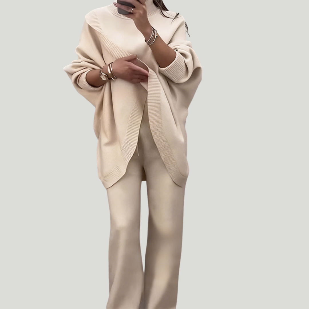 Sanne | Ensemble 2 pièces – Pull asymétrique + pantalon large