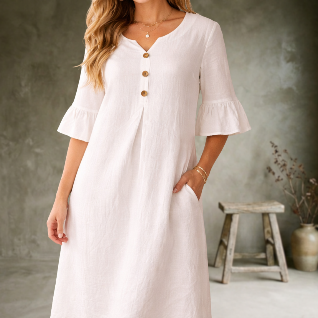 Dusty | Robe à manches en forme de feuille de lotus