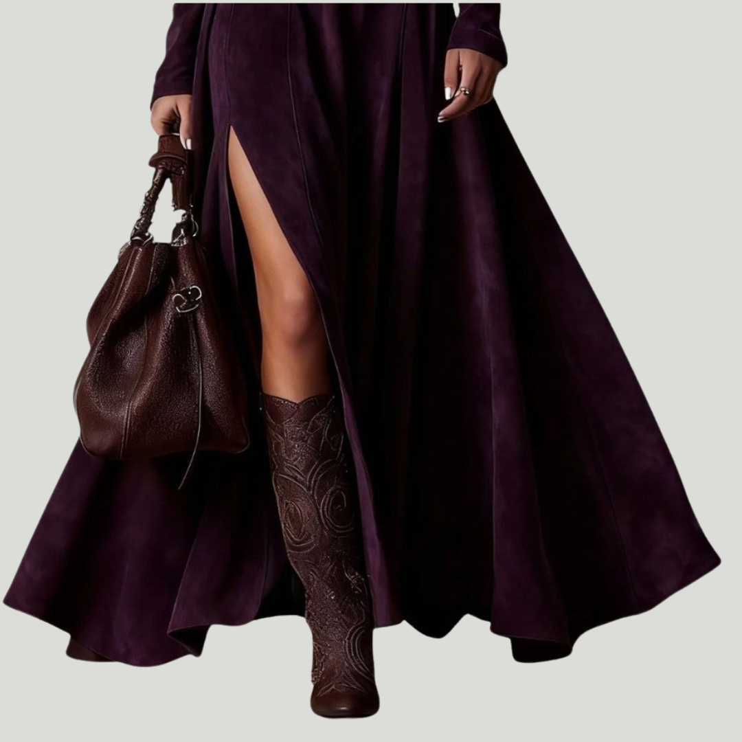 Marinucci | Robe longue en imitation daim