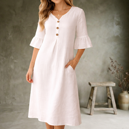 Dusty | Robe à manches en forme de feuille de lotus