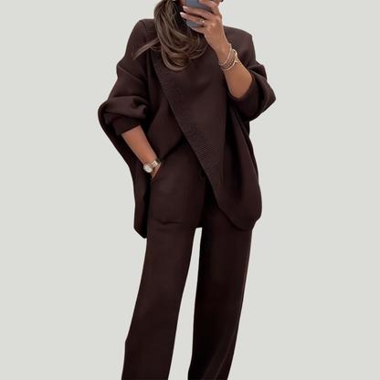 Sanne | Ensemble 2 pièces – Pull asymétrique + pantalon large