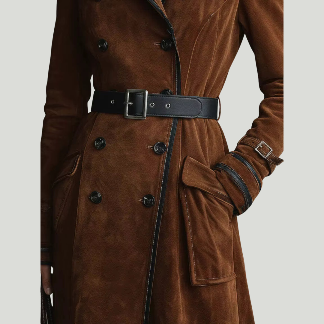 Nathalie | Trench en cuir suédé