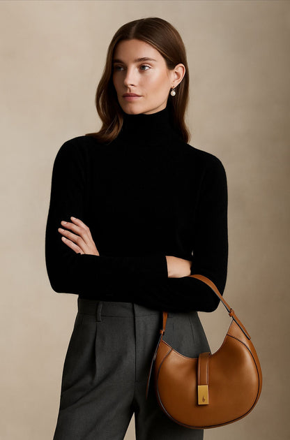 Léa | Pull à col roulé en 100% cachemire