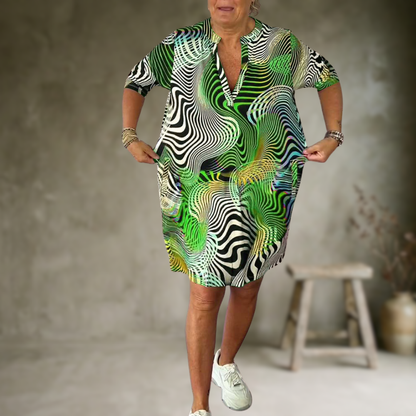 Ria | Robe colorée à col en V – Robe tendance pour femme Casual Chic