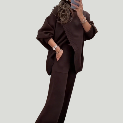 Sanne | Ensemble 2 pièces – Pull asymétrique + pantalon large