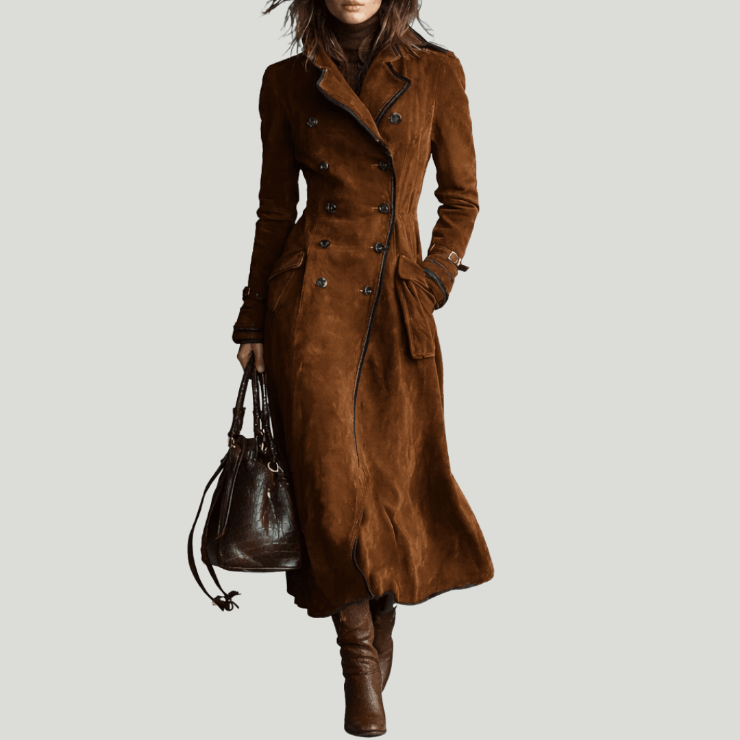 Nathalie | Trench en cuir suédé