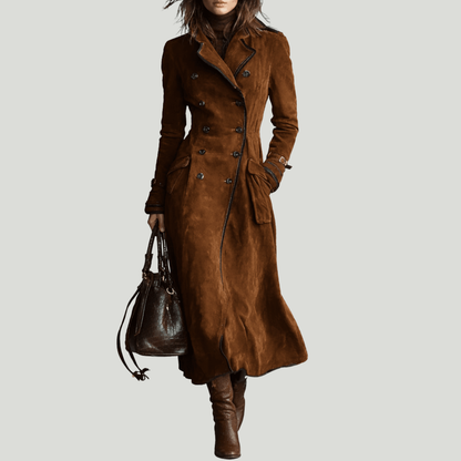 Nathalie | Trench en cuir suédé