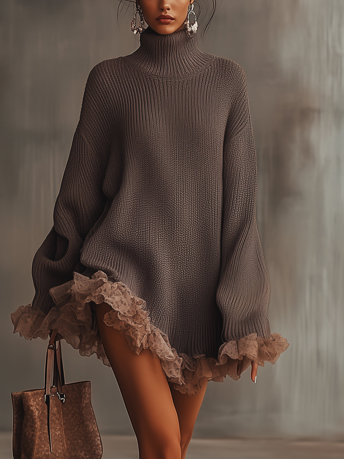 Maureen | Robe pull à volants — Douce, chaude & romantique