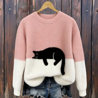 Lunea | Sweat Femme avec Motif de Chat