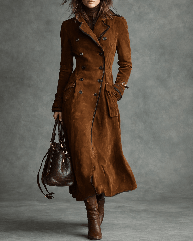 Nathalie | Trench en cuir suédé