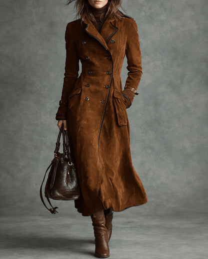 Nathalie | Trench en cuir suédé