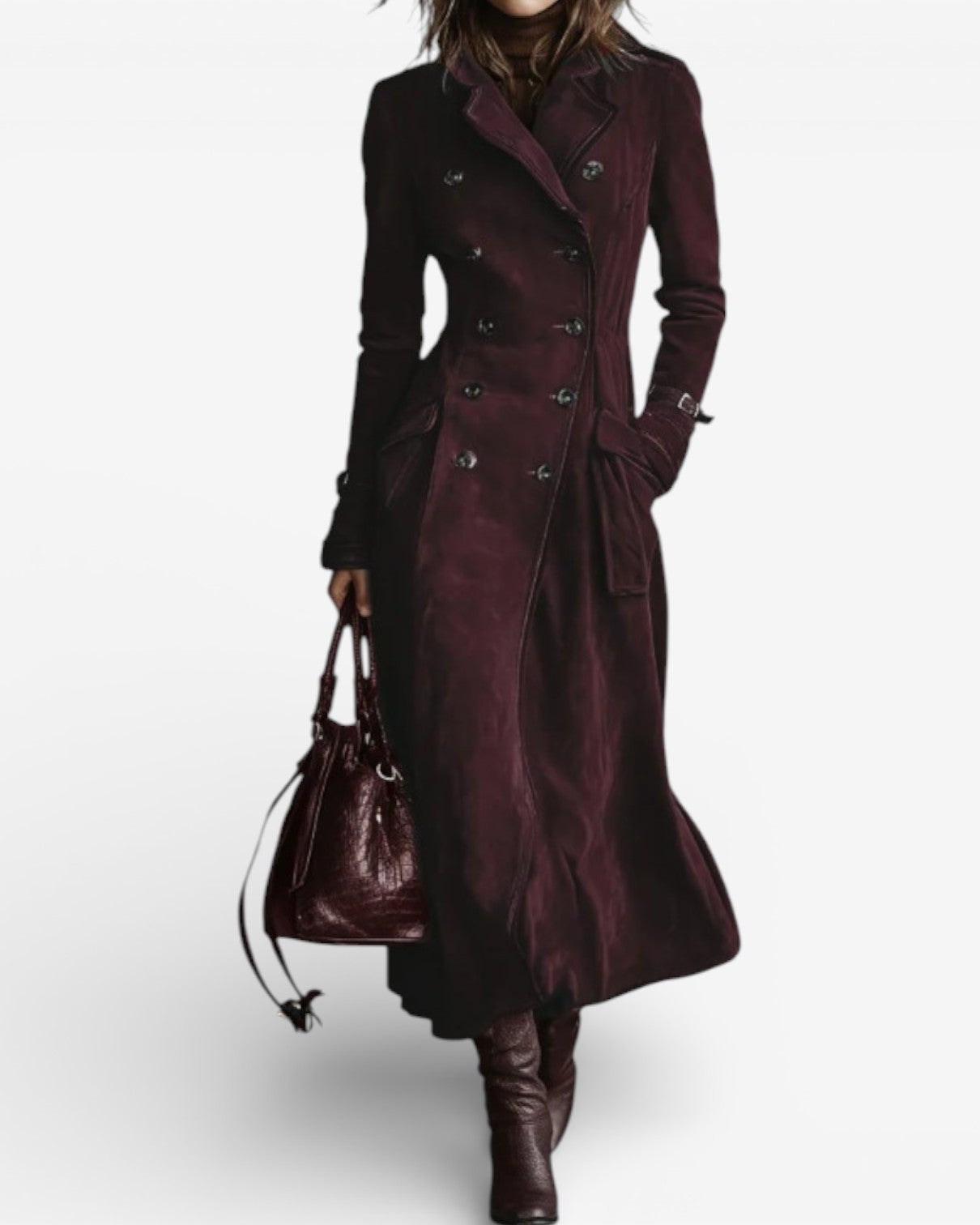 Nathalie | Trench en cuir suédé
