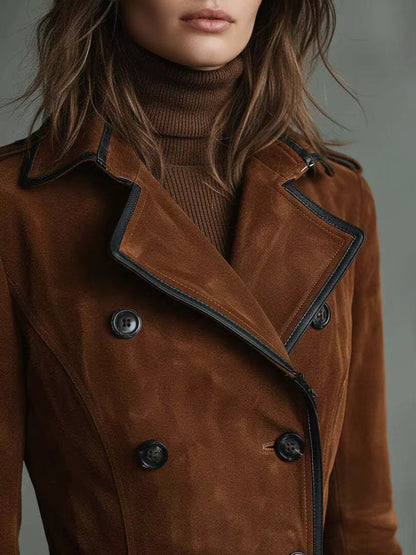 Nathalie | Trench en cuir suédé