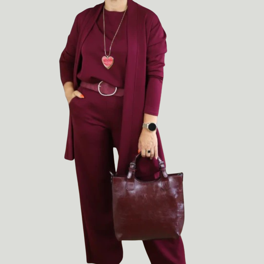 Gabriel | Ensemble de 3 Pièces avec Cardigan Long