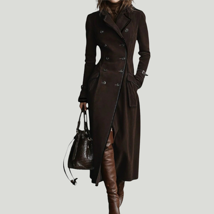 Nathalie | Trench en cuir suédé