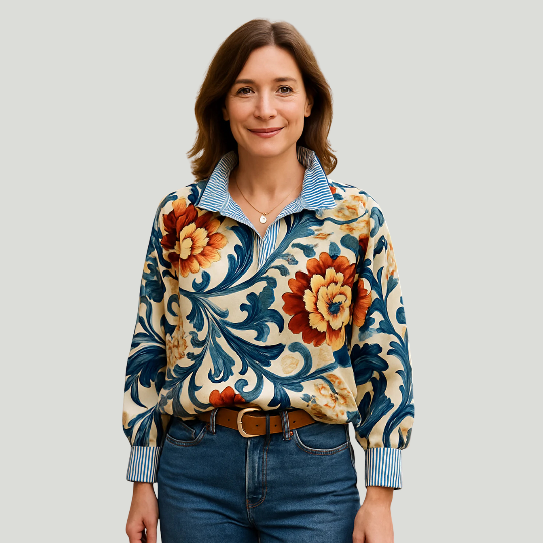 Blouse À Imprimé Floral Vintage