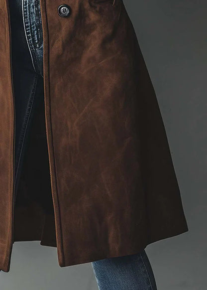 Sue | Manteau Élégant à Texture Suédée
