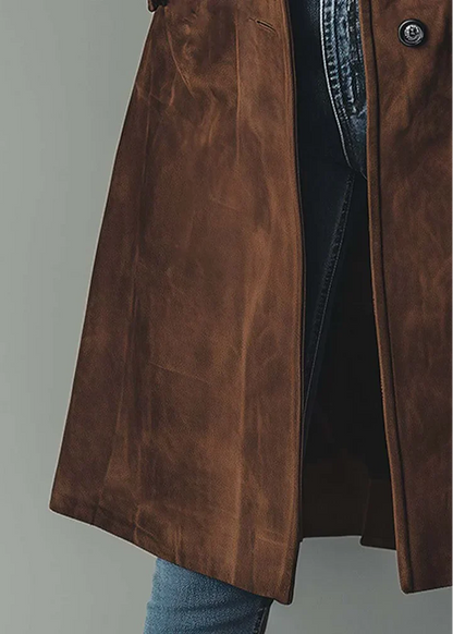 Sue | Manteau Élégant à Texture Suédée
