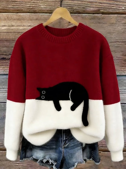 Lunea | Sweat Femme avec Motif de Chat