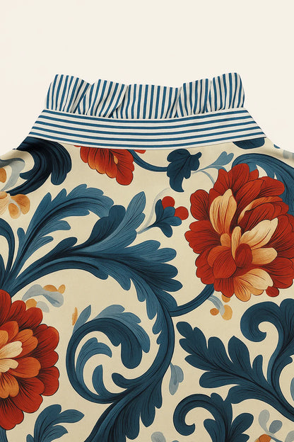 Blouse À Imprimé Floral Vintage
