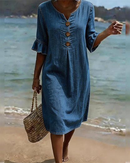 Dusty | Robe à manches en forme de feuille de lotus