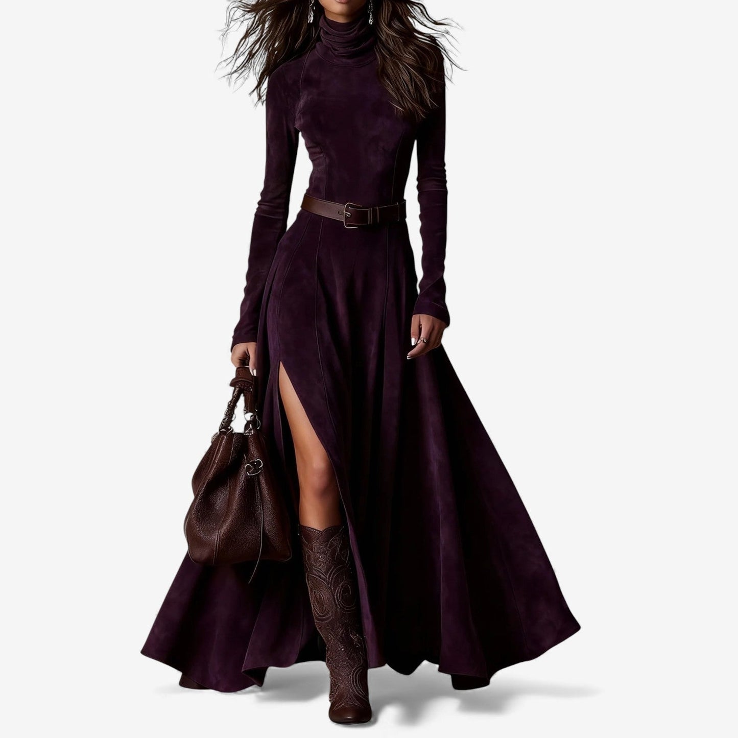 Marinucci | Robe longue en imitation daim