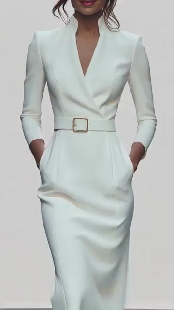Miriam | Robe Élégante Ceinturée