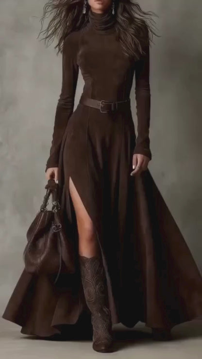 Marinucci | Robe longue en imitation daim