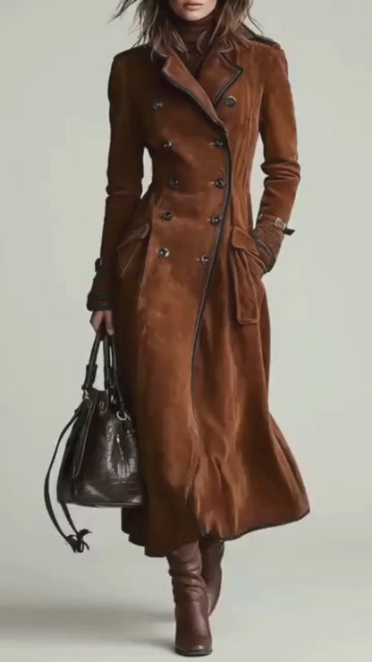 Nathalie | Trench en cuir suédé