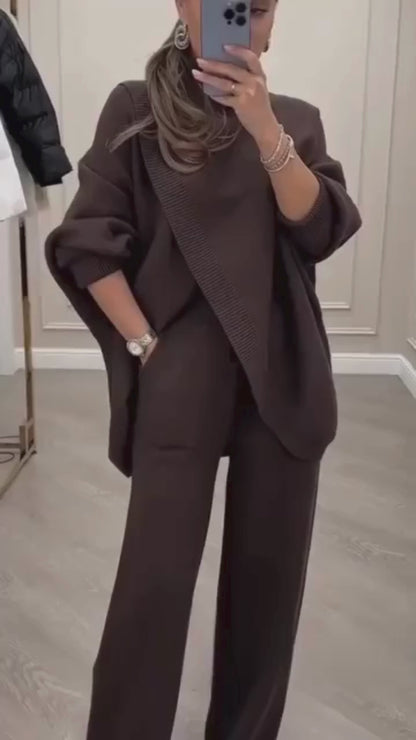 Sanne | Ensemble 2 pièces – Pull asymétrique + pantalon large