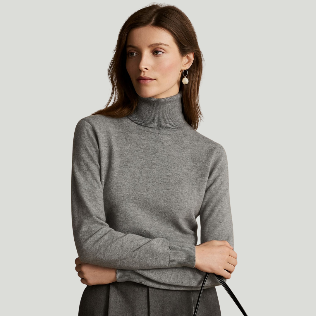 Léa | Pull à col roulé en 100% cachemire