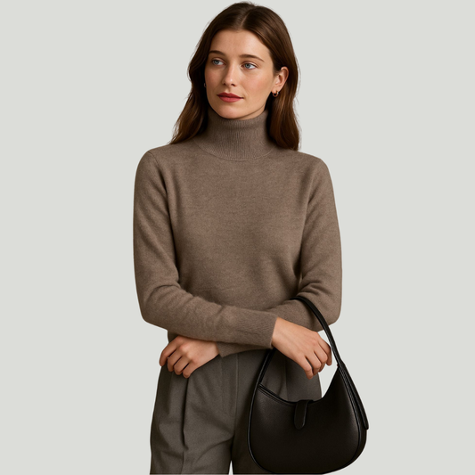 Léa | Pull à col roulé en 100% cachemire