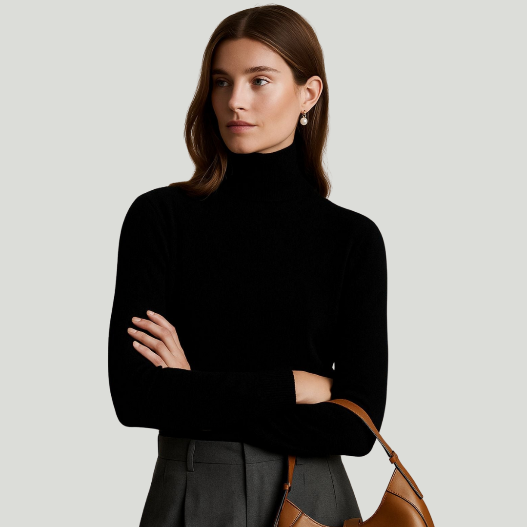 Léa | Pull à col roulé en 100% cachemire
