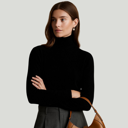 Léa | Pull à col roulé en 100% cachemire