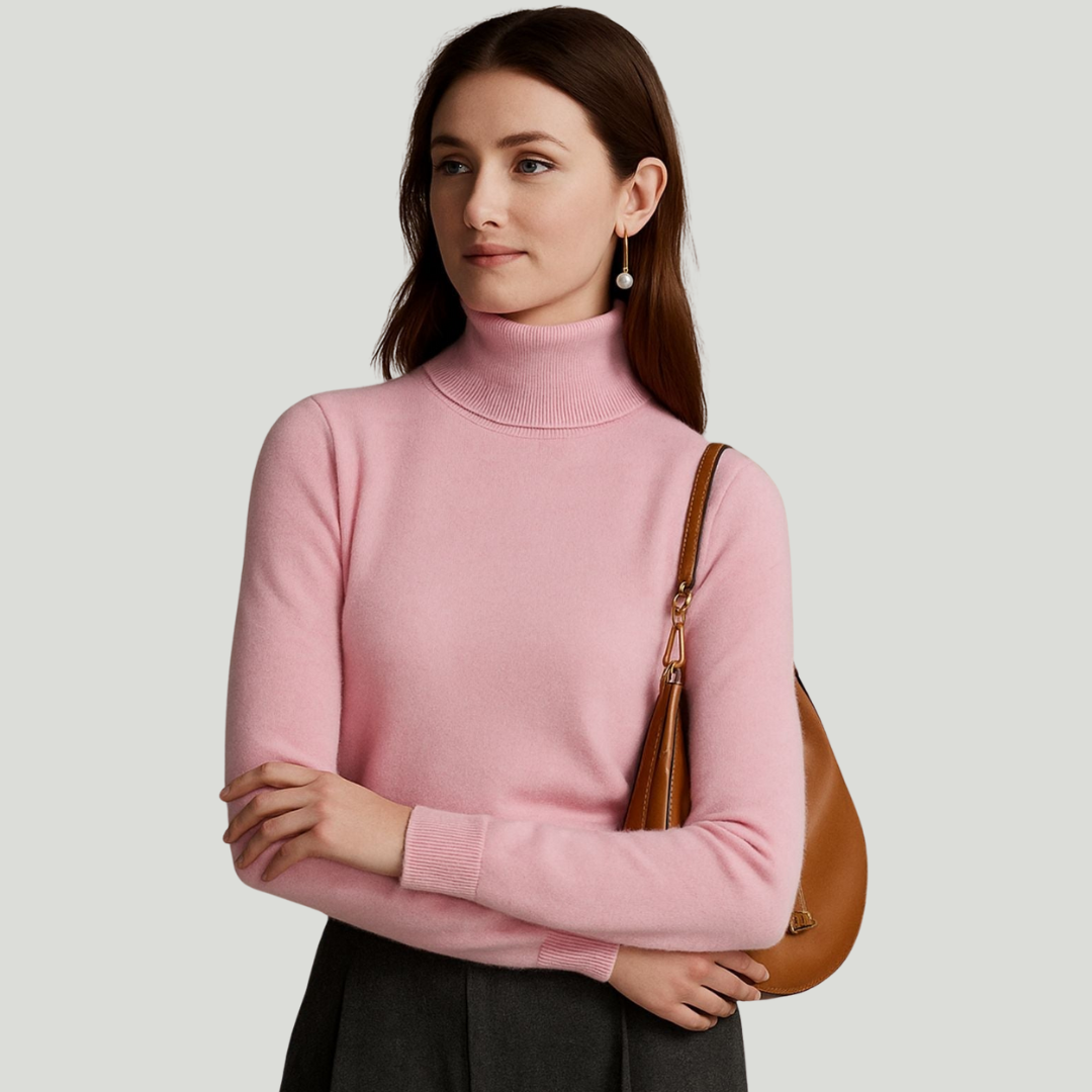 Léa | Pull à col roulé en 100% cachemire