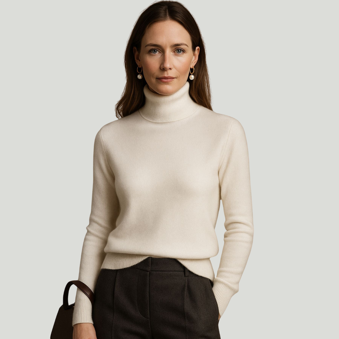 Léa | Pull à col roulé en 100% cachemire