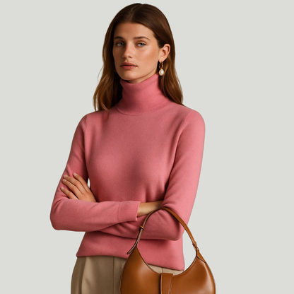 Léa | Pull à col roulé en 100% cachemire