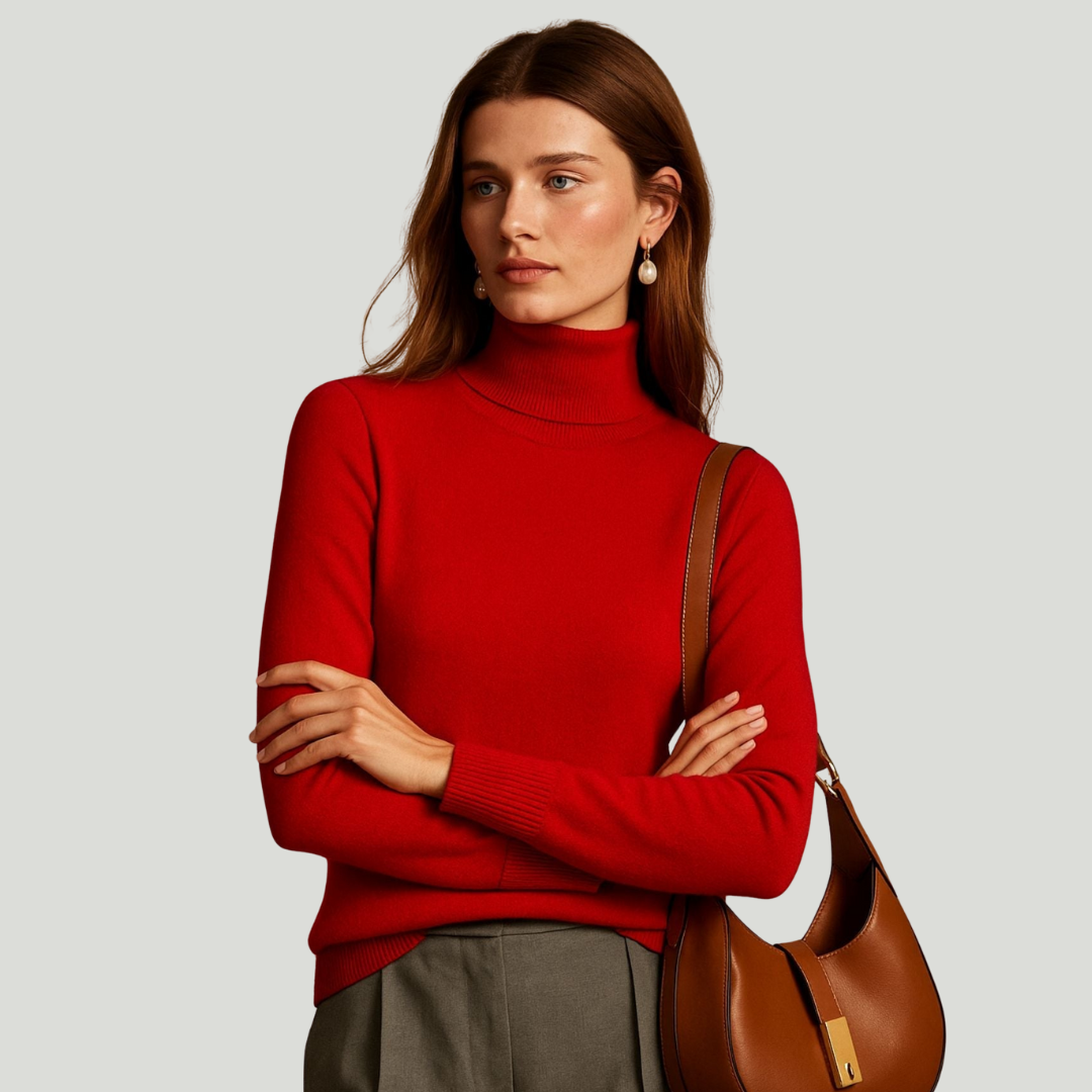 Léa | Pull à col roulé en 100% cachemire