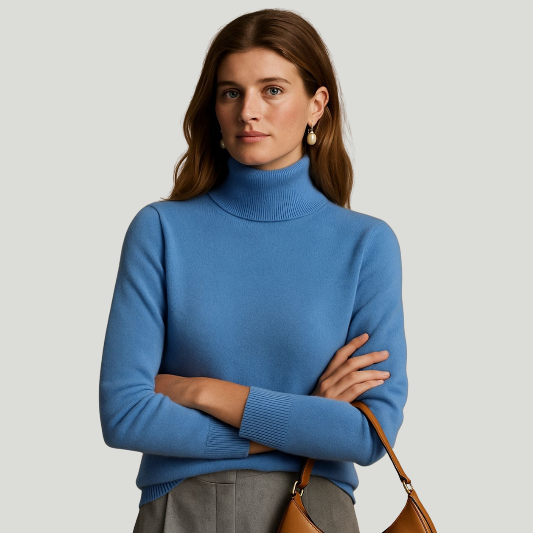 Léa | Pull à col roulé en 100% cachemire