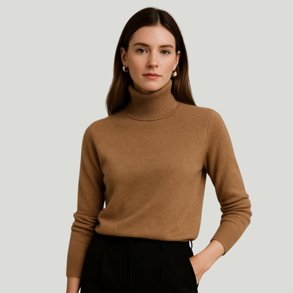 Léa | Pull à col roulé en 100% cachemire