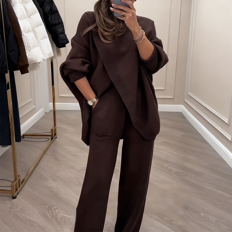 Sanne | Ensemble 2 pièces – Pull asymétrique + pantalon large