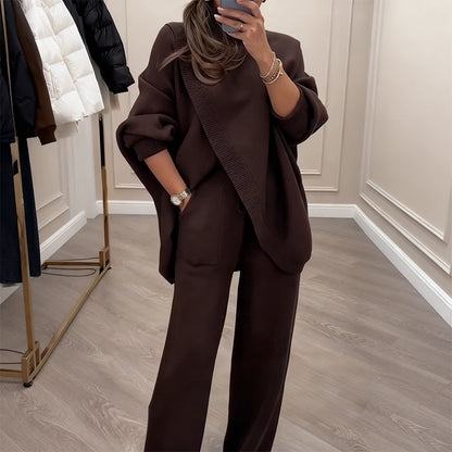 Sanne | Ensemble 2 pièces – Pull asymétrique + pantalon large