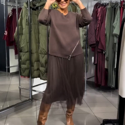 Ullé | Robe élégante en maille et tulle pour femme