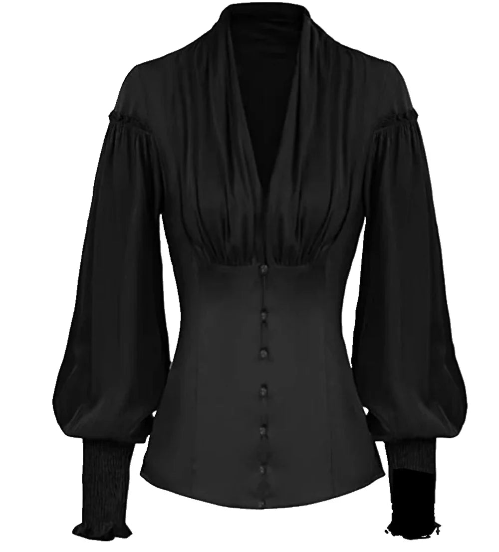 Victoria | Blouse victorienne à col en V
