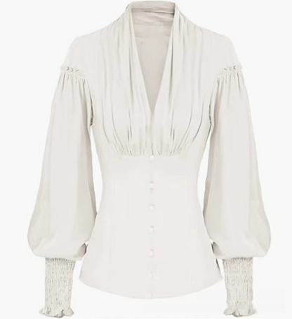 Victoria | Blouse victorienne à col en V